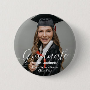 Badge Rond 5 Cm Photo de diplômé personnalisé Élégante remise des