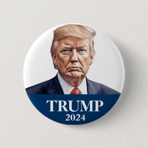 Badge Rond 5 Cm Photo de Donald Trump - le président -assez dit Pi