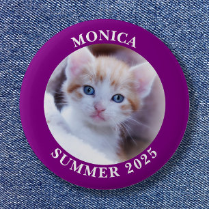 Badge Rond 5 Cm Photo de famille bordure violette