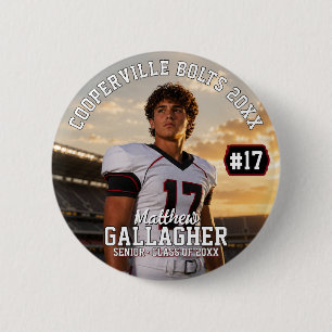 Badge Rond 5 Cm Photo de joueur de football personnalisée