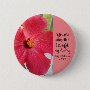 Badge Rond 5 Cm Photo de la chanson rose de la Bible Salomon Verse