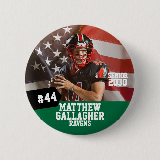 Badge Rond 5 Cm Photo de la Nuit du Sénior Joueur de Football