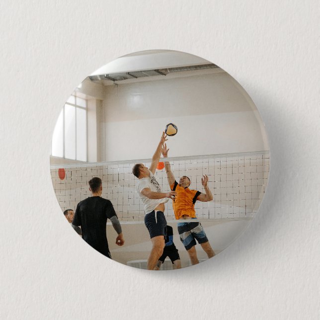 Badge Rond 5 Cm Photo de l'équipe de volley-ball personnalisée (Devant)