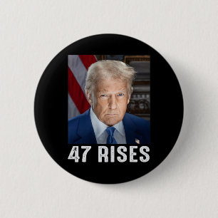 Badge Rond 5 Cm Photo de l'investiture de Trump 47 Rises de Donald