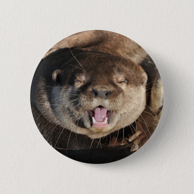 Badge Rond 5 Cm Photo de loutre (Devant)