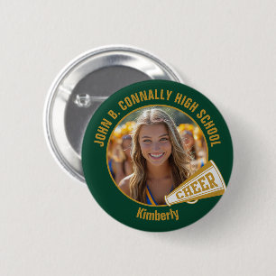 Badge Rond 5 Cm Photo de meneuse de claques Green Gold Esprit de l