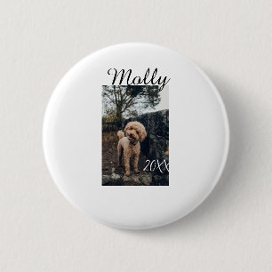Badge Rond 5 Cm Photo de naissance d'animal de compagnie chien cha