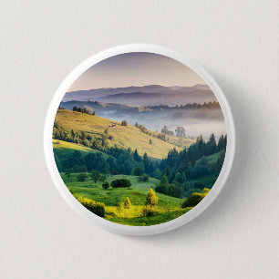 Badge Rond 5 Cm Photo de paysage naturel de collines ondoyantes