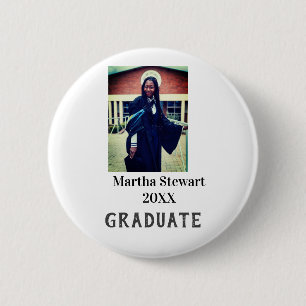 Badge Rond 5 Cm photo de remise de diplôme nom année classe univer