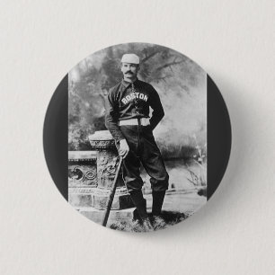 Badge Rond 5 Cm Photo de sport vintage, joueur de baseball de Bost