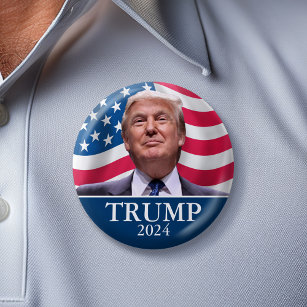 Badge Rond 5 Cm Photo Donald Trump - Président - assez dit