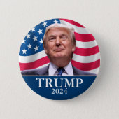 Badge Rond 5 Cm Photo Donald Trump - Président - assez dit (Devant)