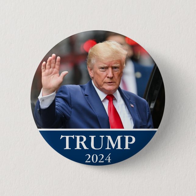 Badge Rond 5 Cm Photo Donald Trump - Trump 2024 (Devant)