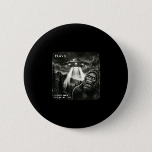 Badge Rond 5 Cm Photo drôle de bigfoot alien ufo vintage