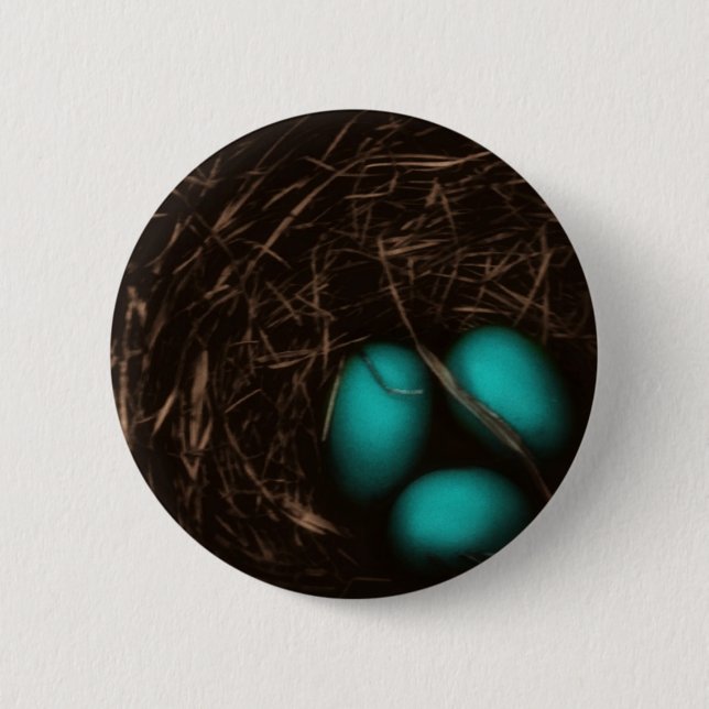 Badge Rond 5 Cm Photo du nid de Robin (Devant)