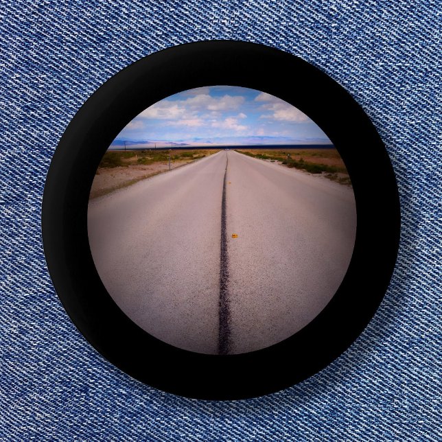 Badge Rond 5 Cm Photo encadrée noire (Create your own black framed photo pinback button.)