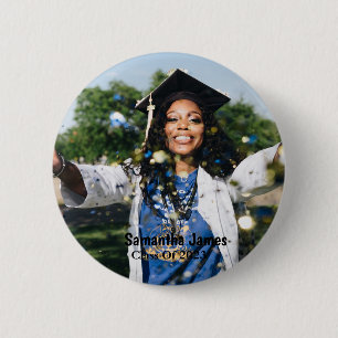 Badge Rond 5 Cm Photo et nom de la graduation personnalisée