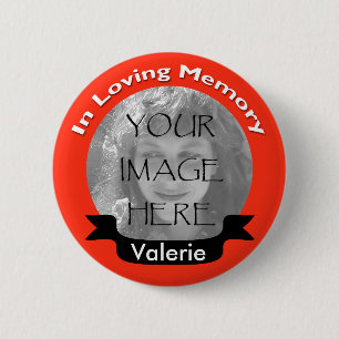 Badge Rond 5 Cm Photo faite sur commande rouge chaude dans la