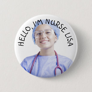 Badge Rond 5 Cm Photo, Nurse I.D. Button
