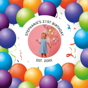 Badge Rond 5 Cm Photo personnalisé 21e 2Oe 30e 40e Anniversaire Fê