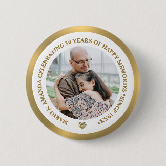 Badge Rond 5 Cm Photo personnalisé célébrant le 50e anniversaire d