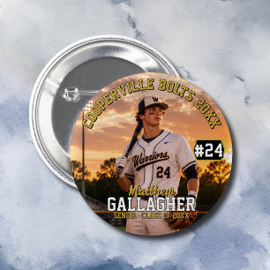 Badge Rond 5 Cm Photo personnalisé de joueur de baseball