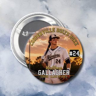 Badge Rond 5 Cm Photo personnalisé de joueur de baseball 