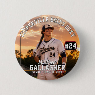 Badge Rond 5 Cm Photo personnalisé de joueur de baseball