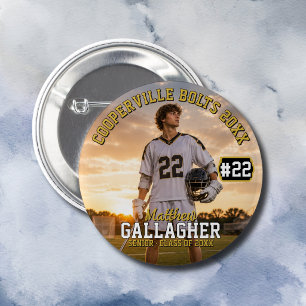 Badge Rond 5 Cm Photo personnalisé de joueur de crosse