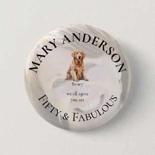 Badge Rond 5 Cm Photo personnalisé pour animal de compagnie Fifty