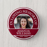 Badge Rond 5 Cm Photo personnalisée Mémorial Moderne Bourgogne<br><div class="desc">Créez votre propre photo personnalisée Bouton moderne Memorial Bourgogne, la façon parfaite de commémorer la mémoire de vos proches. Ce beau bouton présente un design contemporain avec un riche arrière - plan rouge foncé bordeaux qui ajoutera une touche d'élégance à toute photo de votre choix. Vous pouvez choisir une photo...</div>