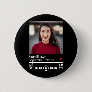 Badge Rond 5 Cm Photo personnelle d'anniversaire heureux