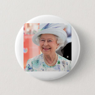 Badge Rond 5 Cm Photo professionnelle de HM Queen Elizabeth II Abu