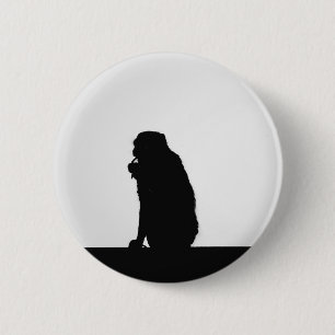 Badge Rond 5 Cm Photo silhouette du singe flottant