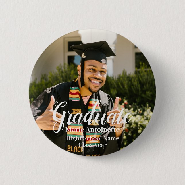 Badge Rond 5 Cm Photo simple Grad personnalisée (Devant)