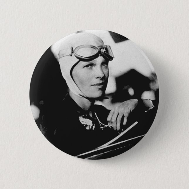 Badge Rond 5 Cm Photo vintage Amelia Earhart (Devant)