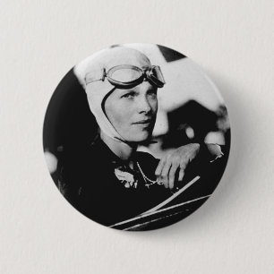 Badge Rond 5 Cm Photo vintage Amelia Earhart