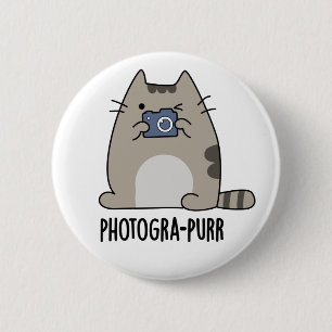 Badge Rond 5 Cm Photograh-purr Funny Chat Photographe Pun