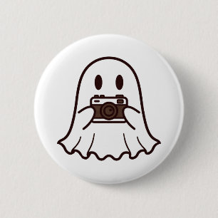 Badge Rond 5 Cm Photographe fantôme mignon d'Halloween