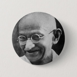 Badge Rond 5 Cm Photographie de portrait de Mahatma Gandhi