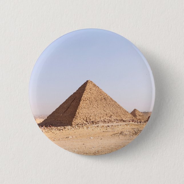 Badge Rond 5 Cm Photographie des pyramides de Gizeh (Devant)