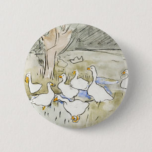 Badge Rond 5 Cm Photos de canard mignon de la main Fam Clipart de 