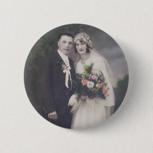 Badge Rond 5 Cm Photos de mariées et de mariées romantiques Vintag