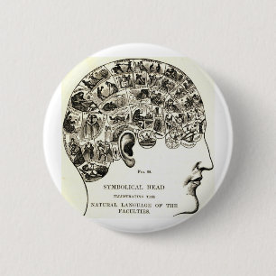 Badge Rond 5 Cm Phrénologie