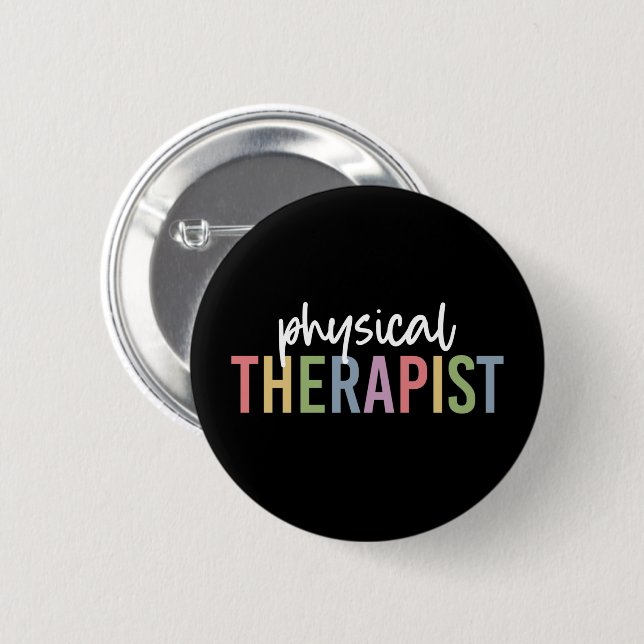 Badge Rond 5 Cm Physical Therapist PT Graduate Physiotherapy Gifts (Devant & derrière)
