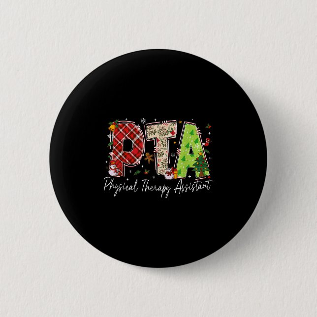 Badge Rond 5 Cm Physical Therapy Therast Istant Pta Santa Christma (Devant)