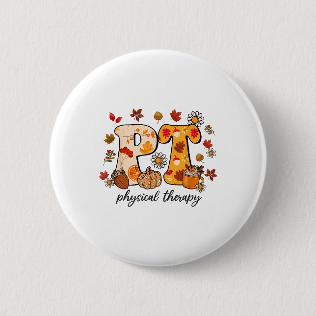 Badge Rond 5 Cm Physique Thanksgiving Shirt Pt Fall Autu (Devant)