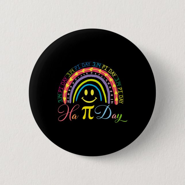 Badge Rond 5 Cm Pi Day Math Number Rainbow Happy Pi Day Fun Smile (Devant)