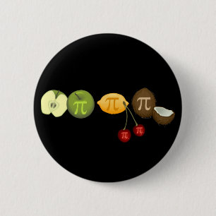 Badge Rond 5 Cm Pi Day Pi sur divers fruits