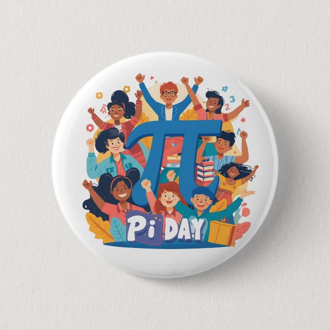 Badge Rond 5 Cm Pi Day Squad Celebration Design (Devant)